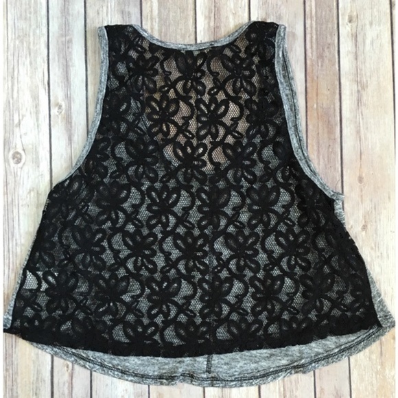 Tops - Crop Top with Black Lace back